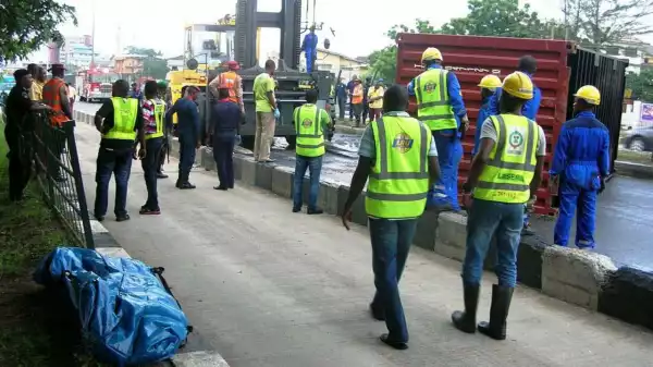 Conductor killed as truck tumbles